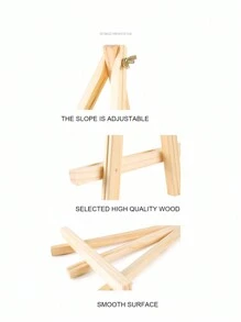 SHEIN 1pc Wooden Tabletop Easel Exhibition Stand, Mini Art Stand For Kids, Multifunctional Display Stand For Paintings, Triangular Support For Cell Phone And TV Series Watching,Back To School,School Supplies