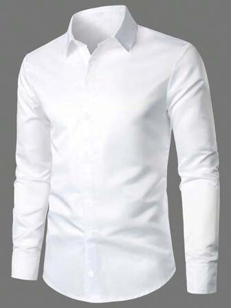 RueChic 100% Baumwolle Herren Einfarbiges Businesshemd