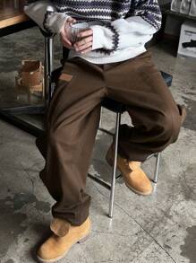 DAZY Men Brown Pants With All-Season Label Design - Brown - View 4