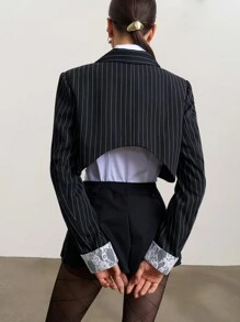 SHEIN Unity Jachetă blazer de damă, stil business casual, ținute cu sirenă de birou, inspirată de influențele rețelelor de socializare, stil vechi cu bani, floral 3D, patchwork din dantelă