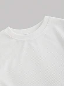 SHEIN MOD White Fishbone Trim Midi Dress - White - View 3