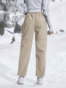 In My Nature Pantaloni casual lunghi da donna con stampa di lettere, vita con coulisse e pieghe, adatti per attività all'aperto come trekking