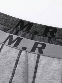 3pcs/Pack Men's Boxer Briefs, Casual Sports Long Leg Trunks, Plus Size Underwear Shorts, All Season - Multicolor - View 7