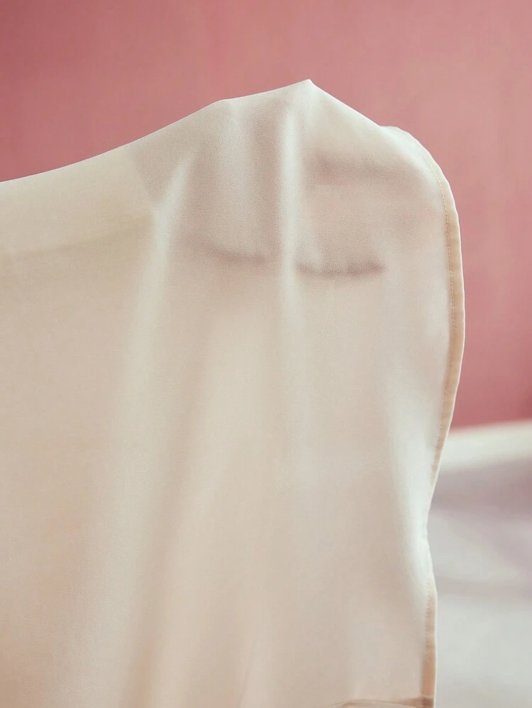 RUFFLE TRIM TIE NECK BLOUSE