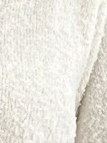 SHEIN Privé Women's New Apricot Crash Black Trim, Front Tie Lapel Long Sleeve Sweater Cardigan, Loop Yarn Sweater Cardigan, Apricot Sweater Cardigan