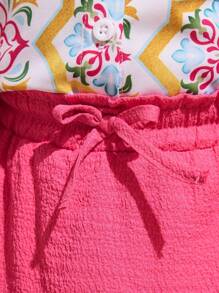 SHEIN 2 Stücke Set für Baby Mädchen, bestehend aus Langarm-Bluse mit Blumenmuster und Rock, Sommer Resort Outfit - Verschiedenfarbig - Übersicht 5