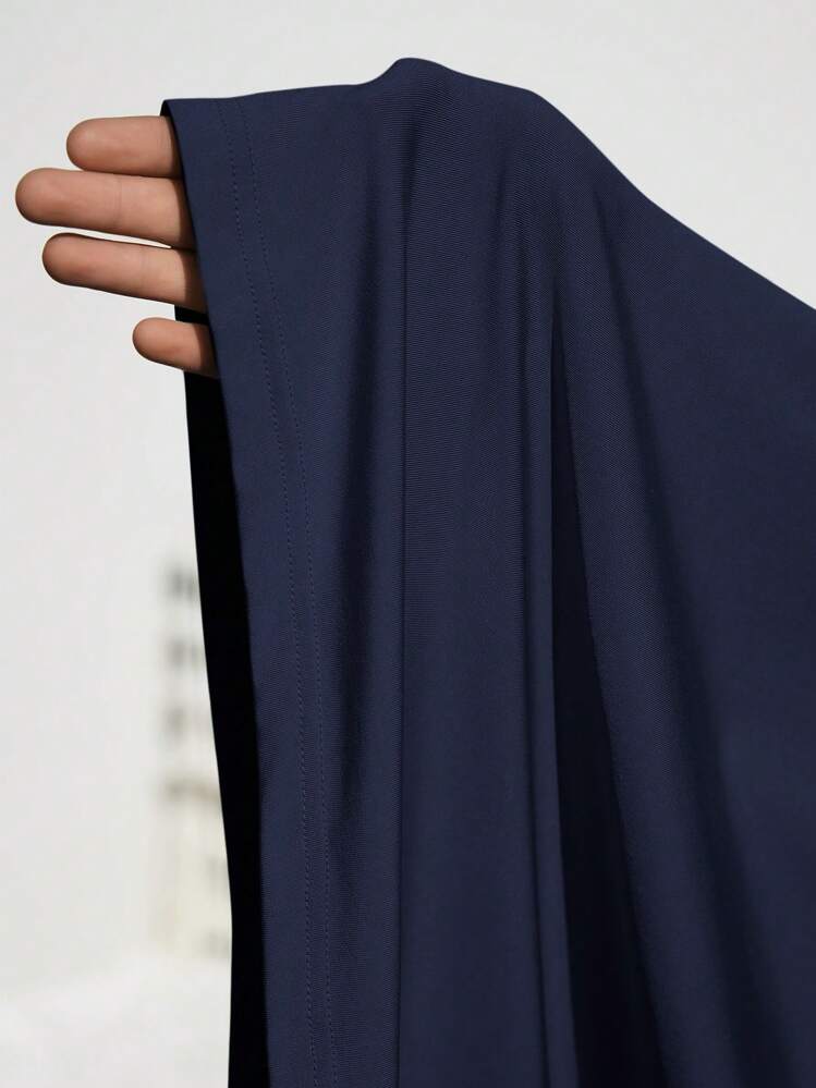 SHEIN Essnce Áo thun cổ tròn tay ngắn màu trơn và quần dài cho nữ, trang phục thường ngày - Màu xanh hải quân - Xem 6