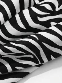 DAZY Vestido maxi de verano para mujer con tirantes y volantes con estampado de zebra, vestidos casuales para mujeres