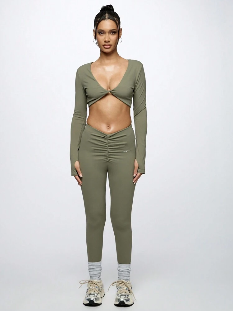 SUMWON WOMEN High-Rise V-Waist Compression Leggings