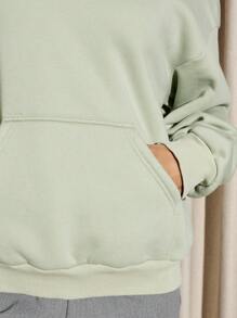 AiiRZ Sudadera tipo pullover oversize con lavado ácido, bolsillo tipo canguro, prenda casual de estar en casa, ropa urbana esencial, moda de invierno cómoda y llamativa, perfecta para usar en capas - Mostaza Amarilla - Ver 5