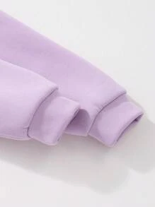 SHEIN Conjunto de falda y sudadera con cuello polo 2 en 1 para niña preadolescente