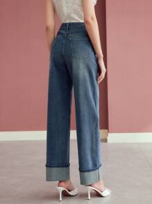 MOTF PREMIUM WASHED SLANT POCKET WIDE LEG JEANS