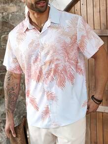 Manfinity RSRT Men's Front Button Short Sleeve Printed Casual T-Shirt - Multicolor - View 3