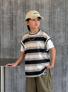 Tween Boys' Casual Striped Wide Strap Tank Top