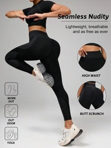 Easithlete Women Casual Round Neck Short Sleeve Top And Long Pants Sportwear Set Workout Women Setwomen Workout Set - Black - View 1