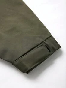 Manfinity Sport Corelite 男士休闲简约时尚夹克，日常穿着 - 軍綠色 - 查看 6