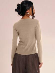 MUSERA 针织圆领长袖上衣，休闲度假机场休闲秋季返校季优雅款