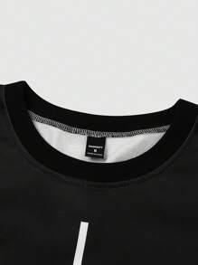 Manfinity Homme Ombre Print Men's Letter Graphic Sweatshirt, Autumn/Winter - Multicolor - View 4