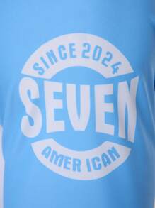 Manfinity Fitness Tricou atletic cu mânecă lungă și cu mânecă raglan pentru bărbați - Albastru si alb - Vizualizare 5