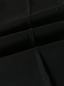 SHEIN Girls Casual Solid Color Elastic Waist Straight Leg Pants, Simple Elegant Style, Suitable For Daily Wear, Autumn - Black - View 5