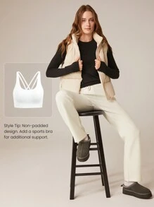 GLOWMODE Áo thun cơ bản dài tay Wram Elevate Slim Fit dáng ôm vừa vặn với hông có lỗ xỏ ngón tay cái tập luyện Yoga hàng ngày - màu đen - Xem 8
