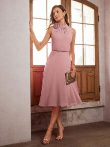 MOTF Classy STEREO FLORAL FLOWY SLEEVELESS DRESS
