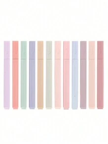 SHEIN قلم تحديد فلورسنت، عملي ومتعدد الوظائف للاستخدام المكتبي، تصميم بسيط للرجوع إلى المدرسة - متعدد الألوان - مشاهدة 4