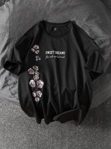 Claim Dot 男士图案印花休闲无袖背心，简约时尚，适合日常穿着 - 黑色 - 查看 1