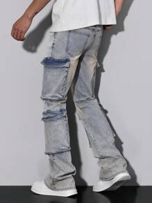 Manfinity LEGND Men's Casual Simple Front Button Pocket Cargo Jeans