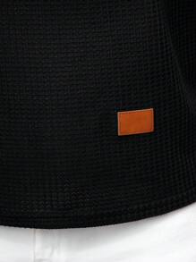 Manfinity Homme Men's Solid Color Zip Front Sleeveless Casual Hooded Top - Black - View 7