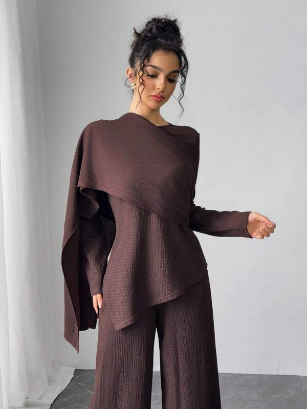 Al Najma Modest Casual Blouse And Pants Set For Women 2 Pieces Set