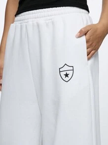 SUMWON WOMEN High Performance Wide Leg Lounge Track Pants SMWN WMNA Athletic Relaxed Fit Sports Bottoms Workout Gym Dance Training Winter Exercise Pants - White - View 7