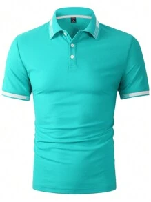 Manfinity Homme Polo de unicolor para hombre, casual y de moda para uso diario