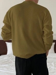 DAZY 秋季男士纯色军绿色套头衫