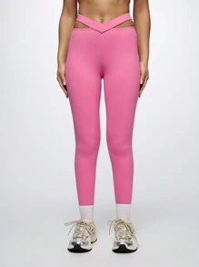 SUMWON WOMEN 高性能镂空腰带健身紧身裤运动压缩紧身裤健身房跑步瑜伽裤训练锻炼健身运动服