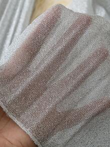 Chiquease Women's Elegant Solid Color Pleat Silvery Metallic High-Waist Women Loose Pants - Silver - View 6