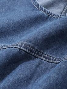 DAZY Women's Casual Washed Denim Holiday Dress - Blue - View 7