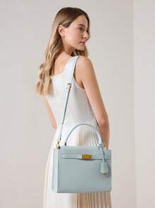 MOTF PREMIUM BOLSA MINIMALISTA FEMININA COM DETALHES DE METAL E ALÇA SUPERIOR