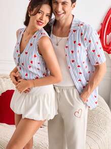 Manfinity VCAY Manfinity ModaGents 男士梭织刺绣图案修身长款直筒休闲裤，适合日常穿着、情侣装、情人节礼物。 - 杏色 - 查看 1