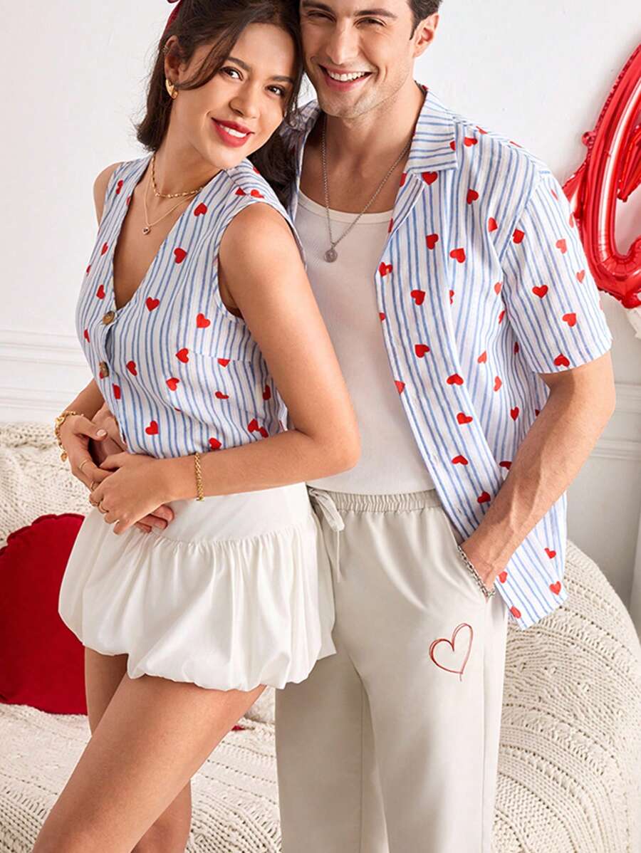 Manfinity VCAY Manfinity ModaGents 男士梭织刺绣图案修身长款直筒休闲裤，适合日常穿着、情侣装、情人节礼物。 - 杏色 - 查看 1