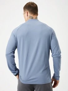 Gym Rark Camiseta Esportiva com Gola Henley, Zíper, Mangas Raglan e Cor Contrastante, Respirável, para Homens - Multicolorido - Visão 2