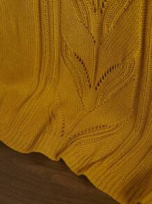 EMERY ROSE Women's Solid Crew Neck Sleeveless Knit Sweater - Yellow - View 6