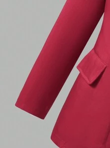 3pcs Tween Boys' Fashionable Red Suit Jacket, Red Waistcoat And Red Pants, Three Pieces Suit Set - Red - View 5