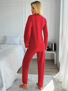 RueChic Hat & Letter Graphic Lounge Set