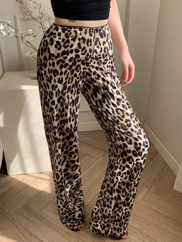 Summer New Loose Casual Leopard Print Women Pants Cheetah Print