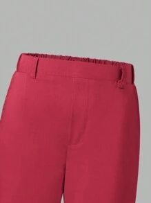 3pcs Tween Boys' Fashionable Red Suit Jacket, Red Waistcoat And Red Pants, Three Pieces Suit Set - Red - View 8