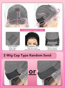 Transparent Lace Kinky Straight 13 X 4 Lace Front Wigs Real Human Hair Lace Frontal Closure Wigs With Baby Hair Pre Plucked Natural Hairline Wig Natural Black Color - Natural Black - View 3