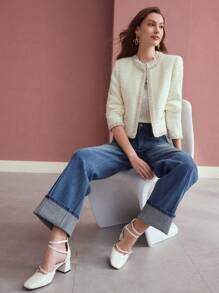 MOTF PREMIUM WASHED SLANT POCKET WIDE LEG JEANS
