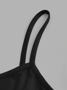 SHEIN EZwear 3 件套女士加大码纯色黑色吊带背心，休闲修身款，适合夏季 - 彩色 - 查看 10