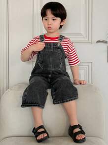 DAZY Young Boy Denim Overall And Jumpsuit - Grey - View 5